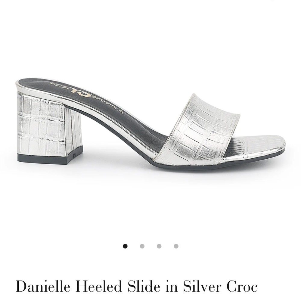 Yosi Samra silver croc slide sandal - NIB!